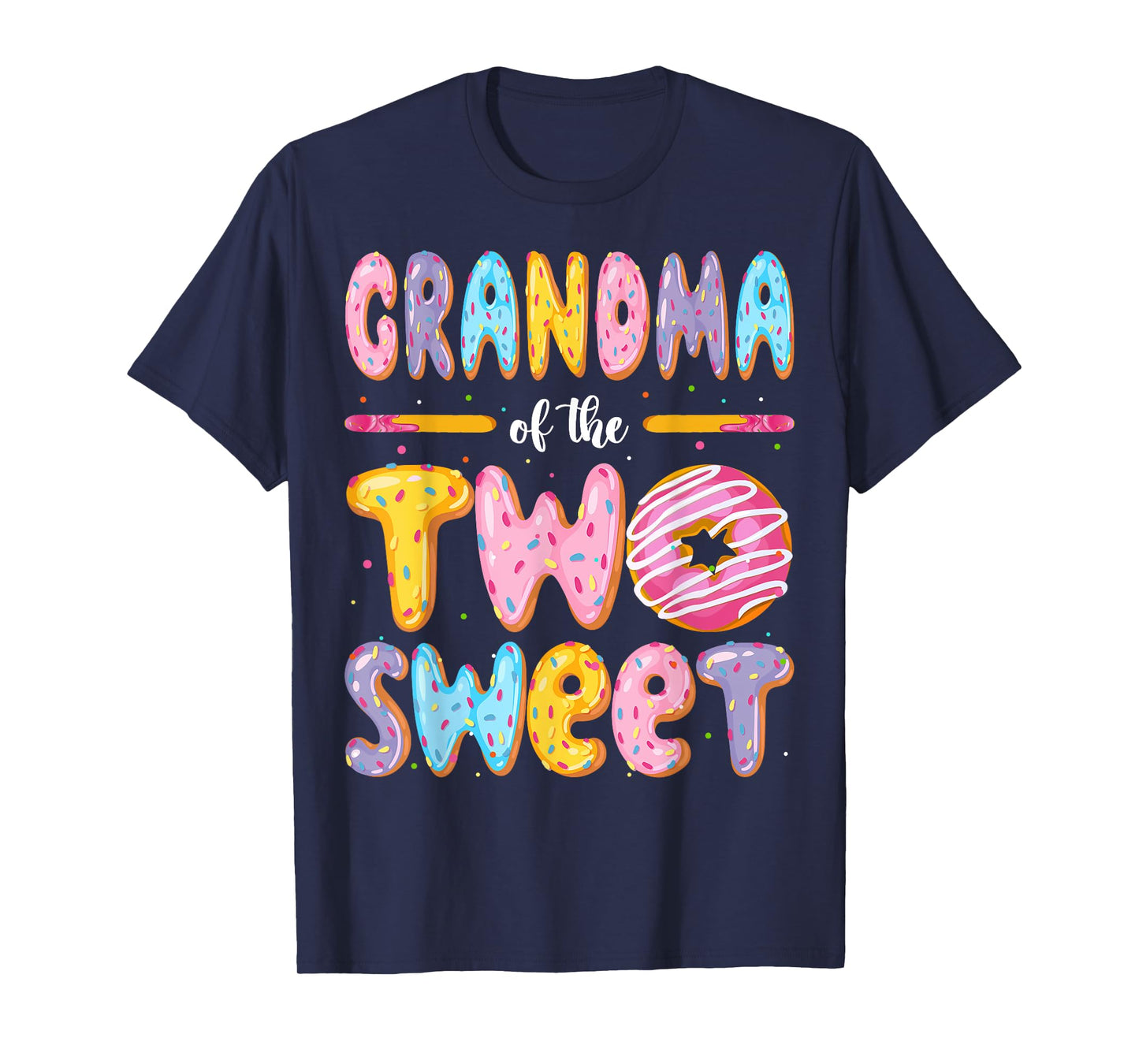 Grandma Of The Two Sweet Donut 2Nd Birthday Boy Girl T-Shirt