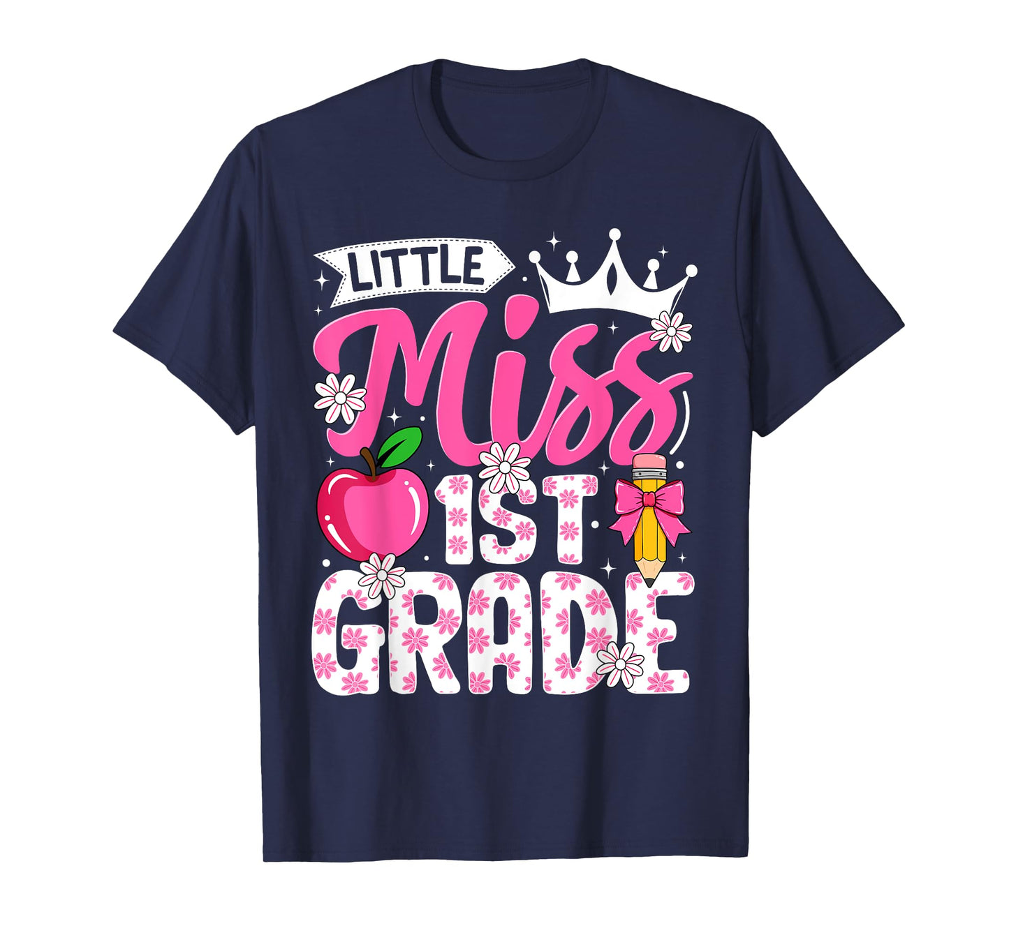 Cute Back To School 1st Grade Girls Kids First Day Of School T-Shirt