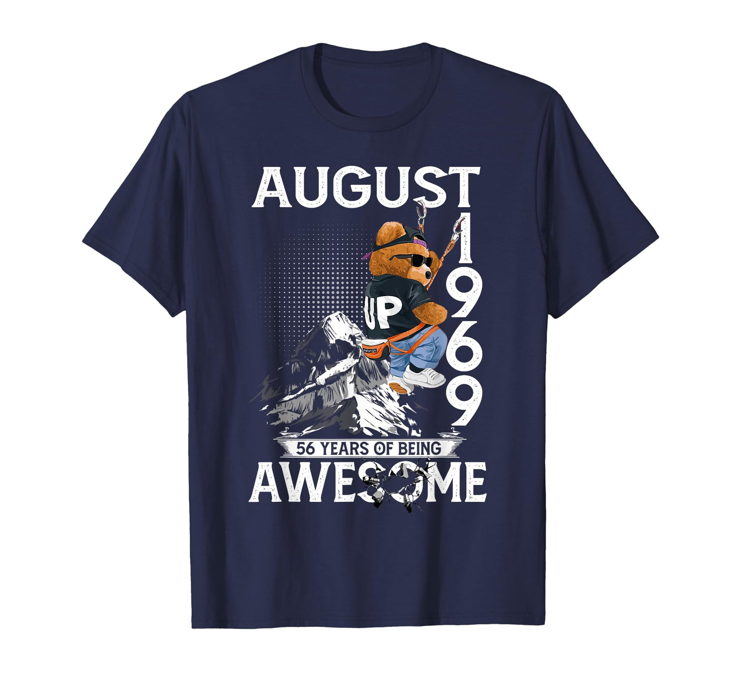 56th Birthday Bear Legends August 1969 56 Years Old For Men T-Shirt