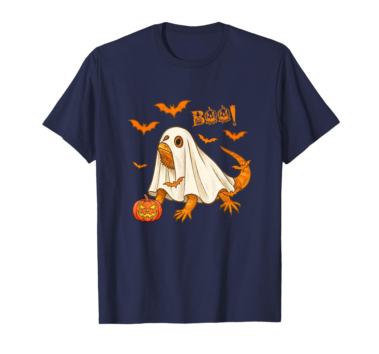 Boo Halloween Bearded Dragon Cosplay Ghost Cute Animal Lover T-Shirt