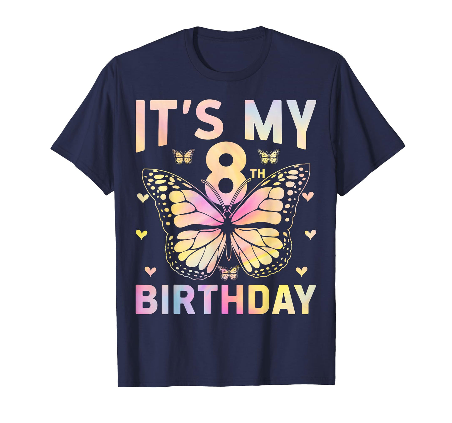 It's My 8 Birthday Butterfly Eight Years Old 8th Birthday T-Shirt