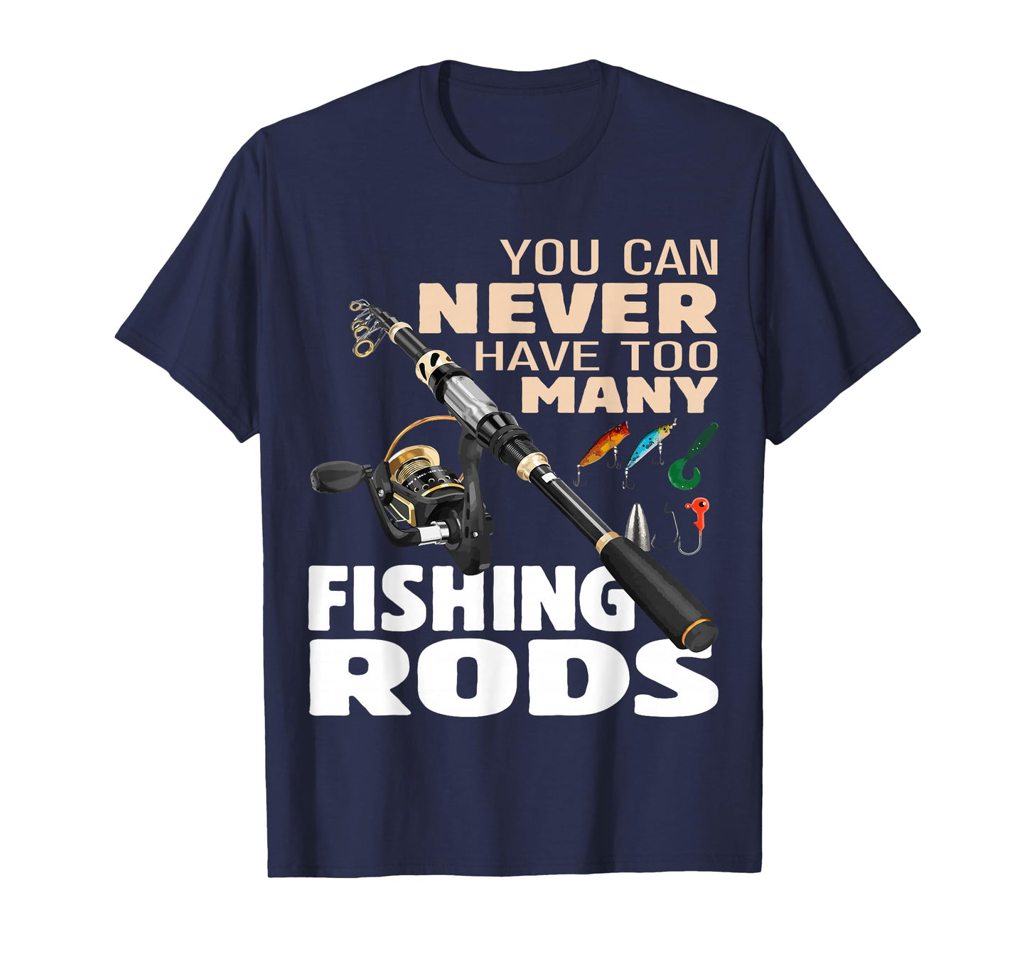 Funny Fisherman Fishing Rods Design Fishing Lovers Outfit T-Shirt