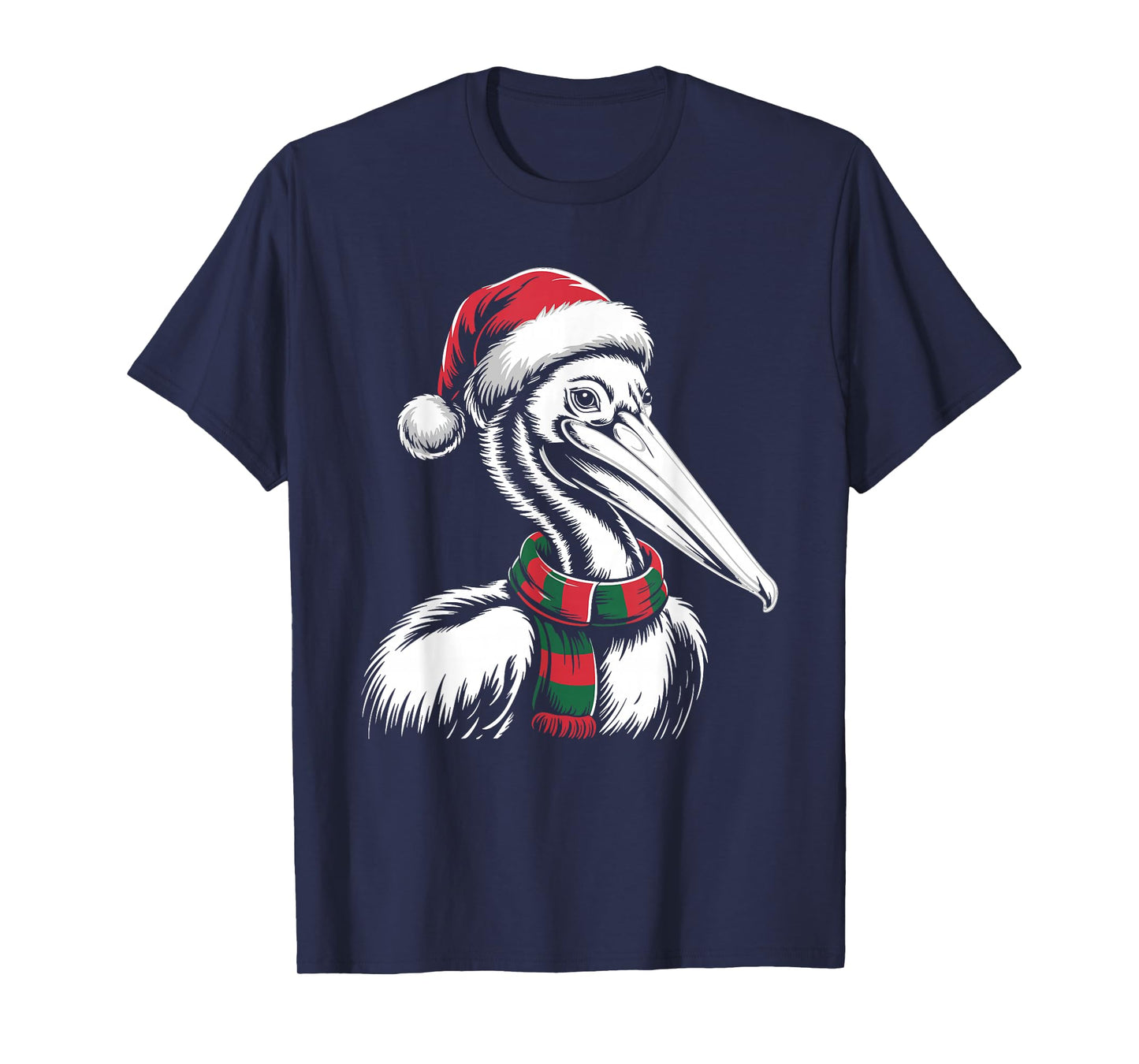 Pelican Xmas Santa Hat Scarf Christmas Costume T-Shirt