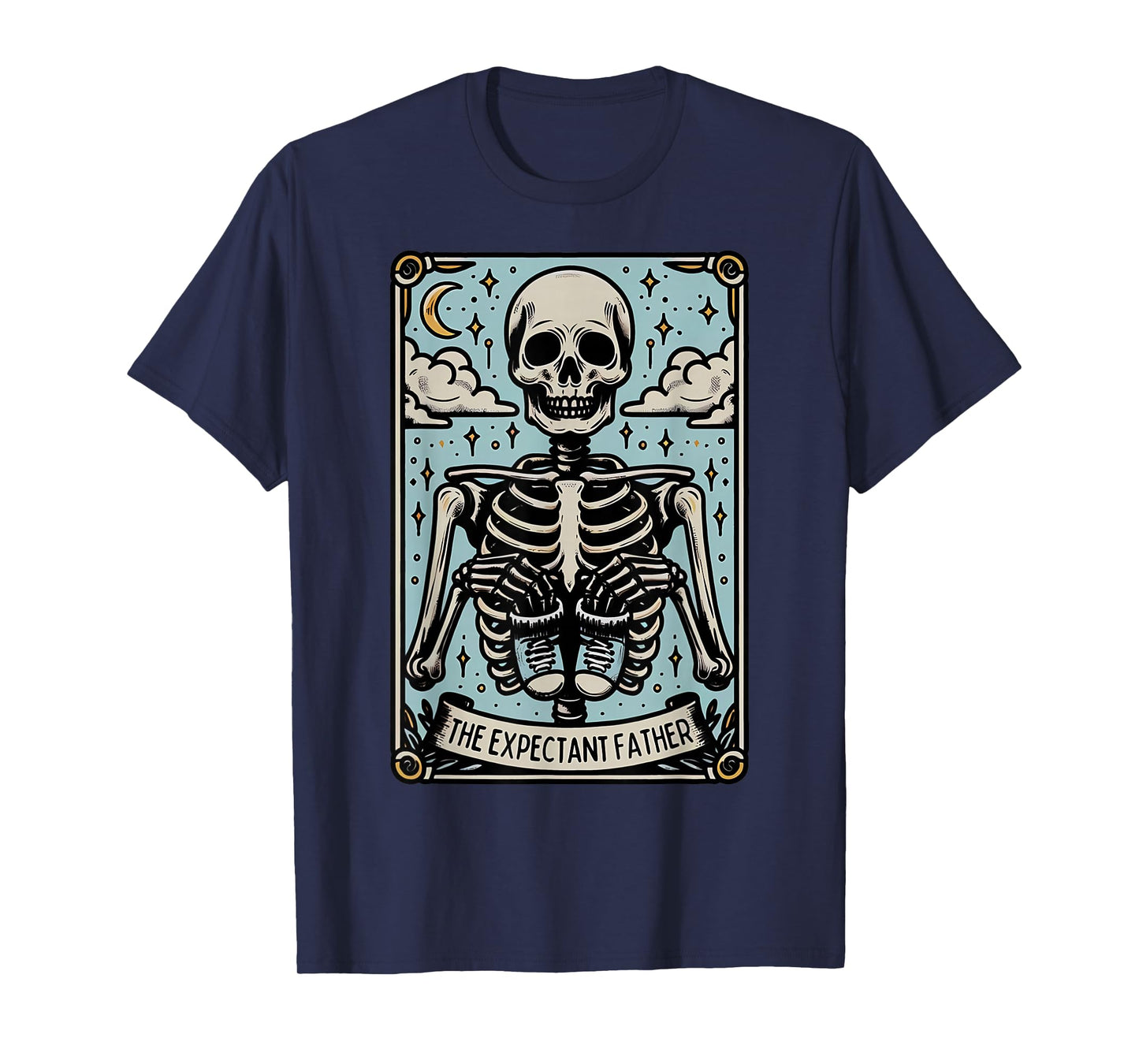Skeleton Expectant Father Tarot Card Pregnancy Announcement T-Shirt