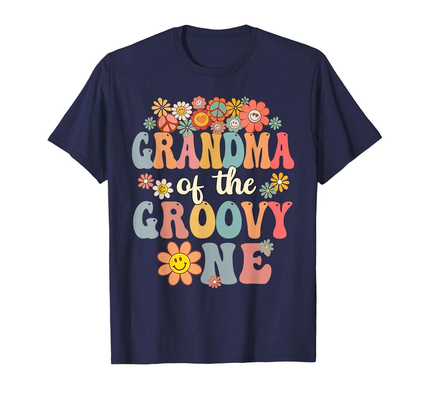 Retro Grandma of Groovy One Matching Family 1st Birthday T-Shirt