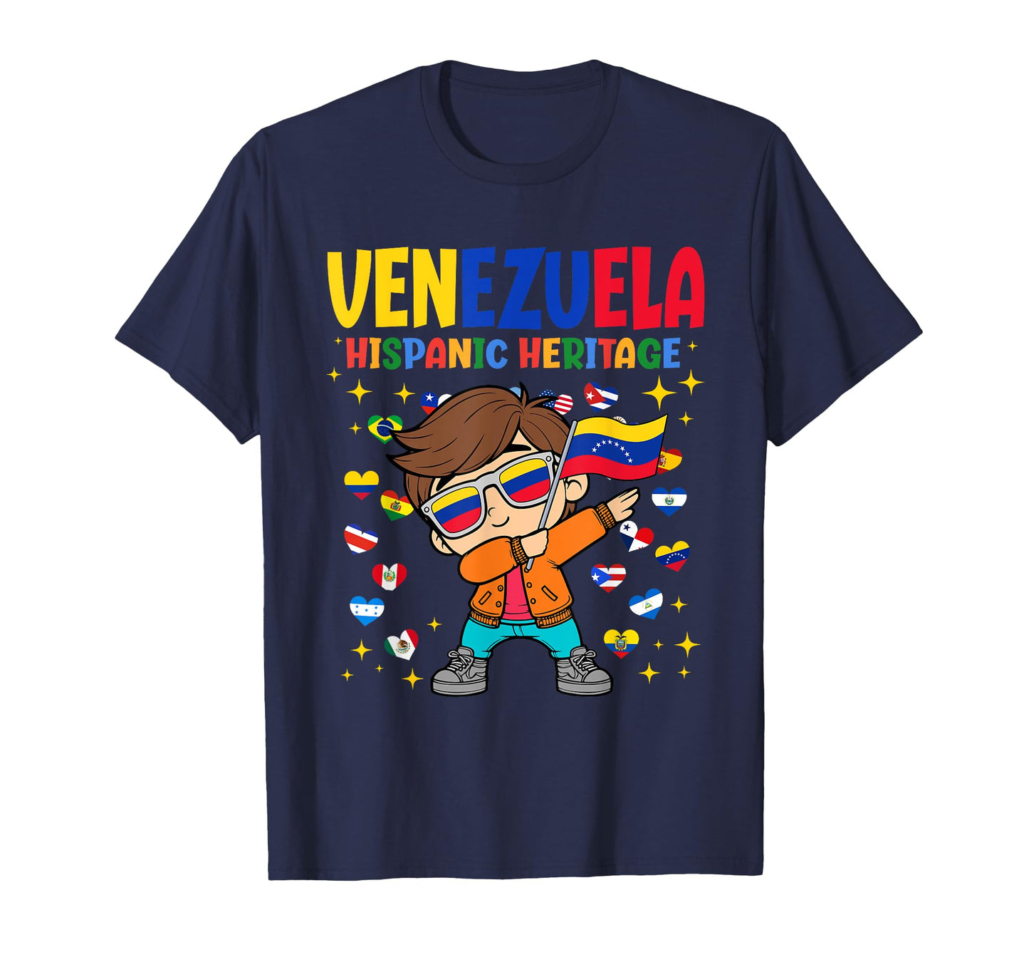 Hispanic Heritage Venezuelan Flag Proud Venezuela Boy Kid T-Shirt