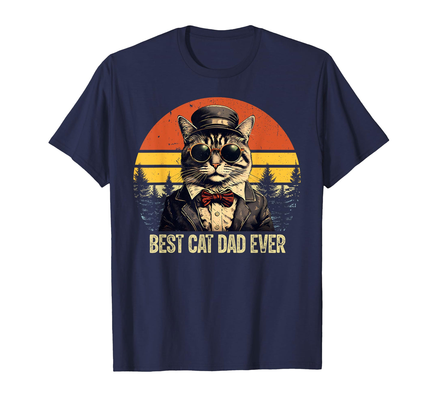 Vintage Best Cat Dad Ever Cat Daddy Father's Day T-Shirt