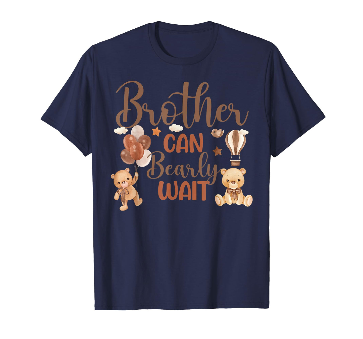 Brother Can Bearly Wait Bear Gender Neutral Boy Baby Shower T-Shirt