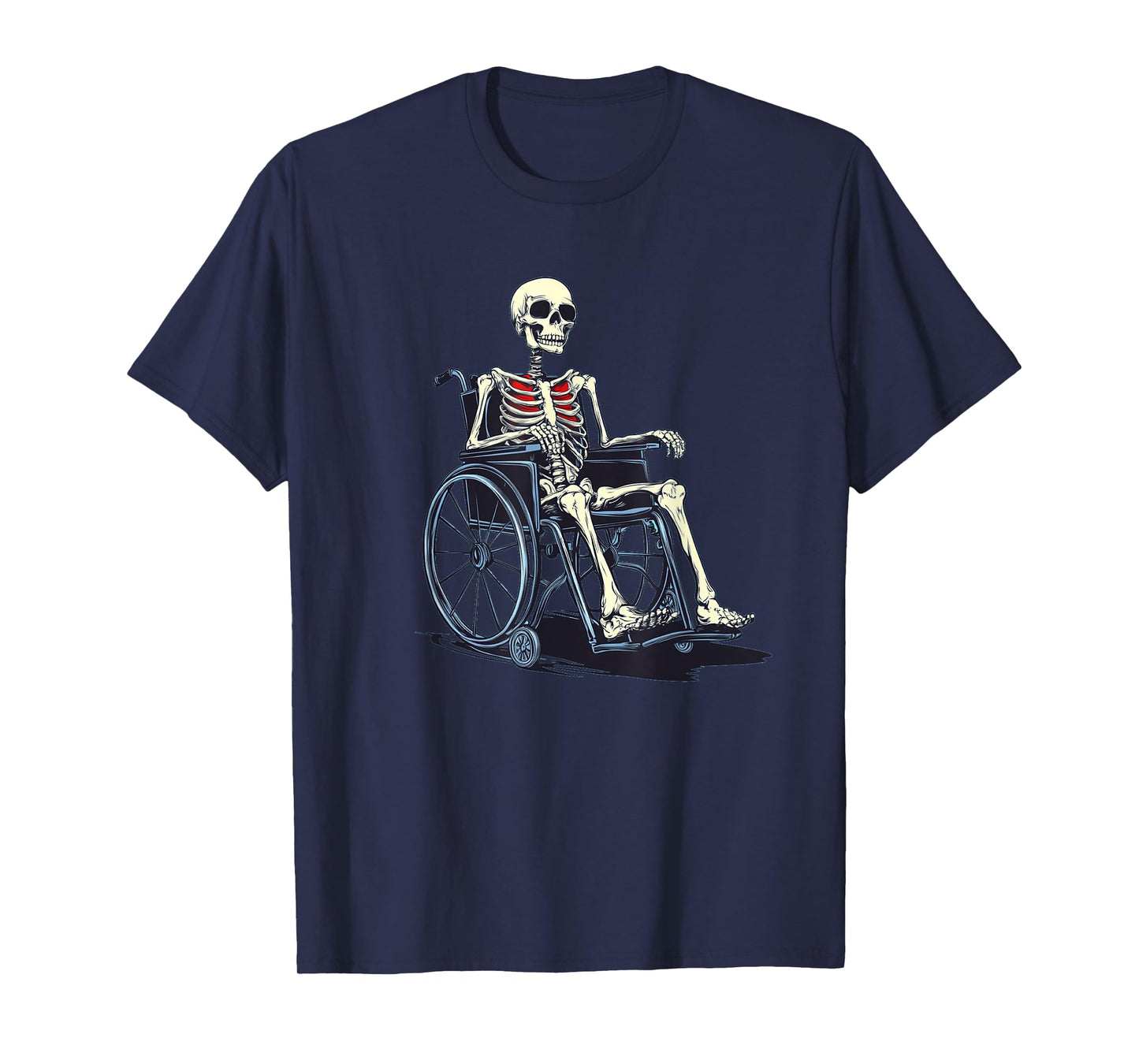 Funny Skeleton Costume in Wheelchair for Boys and Girls T-Shirt