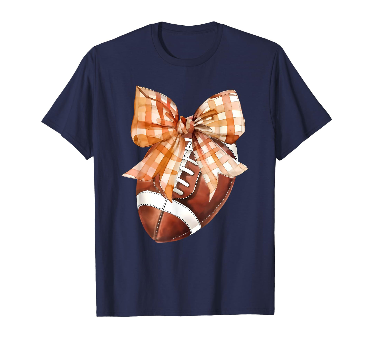 Coquette Bow American Football Autumn Thanksgiving Game Day T-Shirt