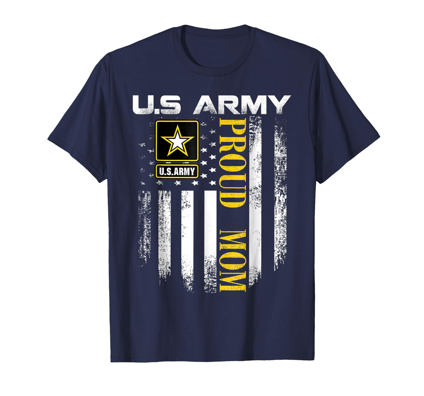 Vintage Army Proud Mom With American Flag Gift T-Shirt