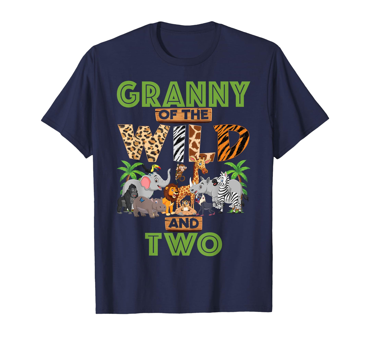 2nd Birthday Zoo Safari Jungle Granny Of The Wild and Two T-Shirt