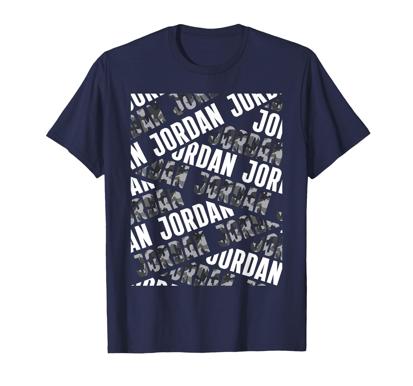 Diagonal Jordan Pattern Camo Pattern Grey Camouflage T-Shirt