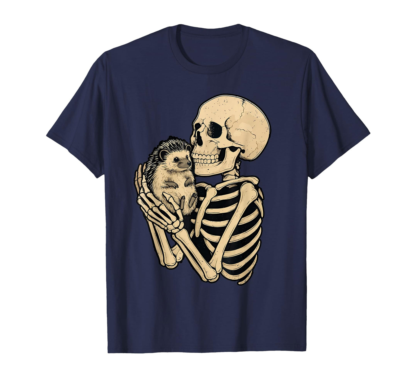 Skeleton Hedgehog Halloween Bones Skull Gothic Animal Lover T-Shirt