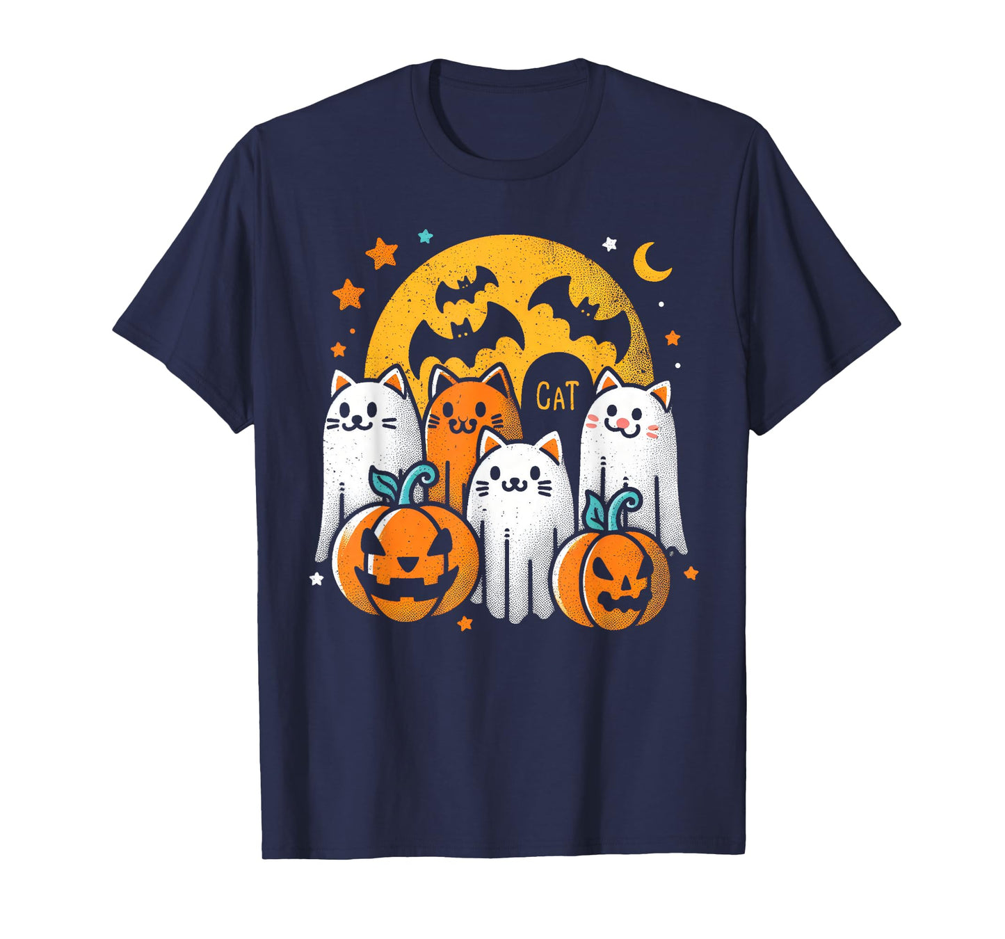Halloween Black Cats Ghosts Costume Women Girls Kids Toddler T-Shirt