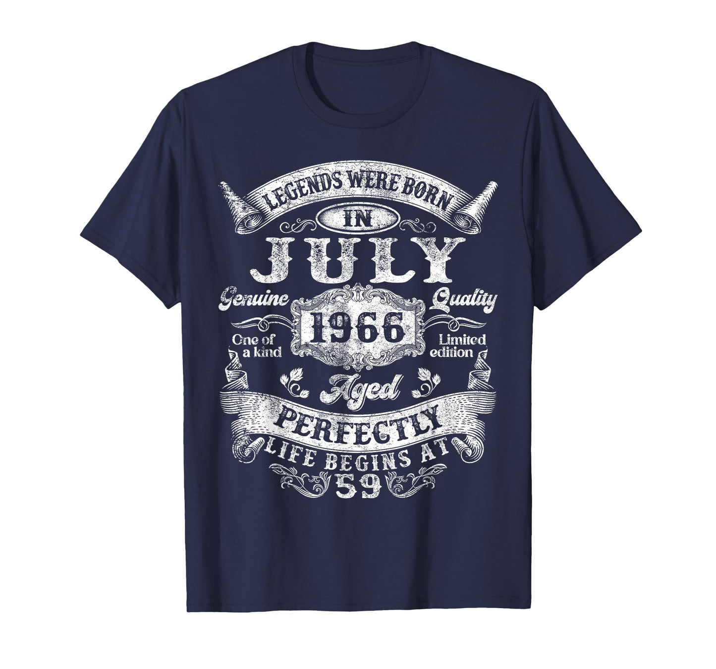 Legend Were Born in July 1966 Vintage 59th Birthday Men Dad T-Shirt