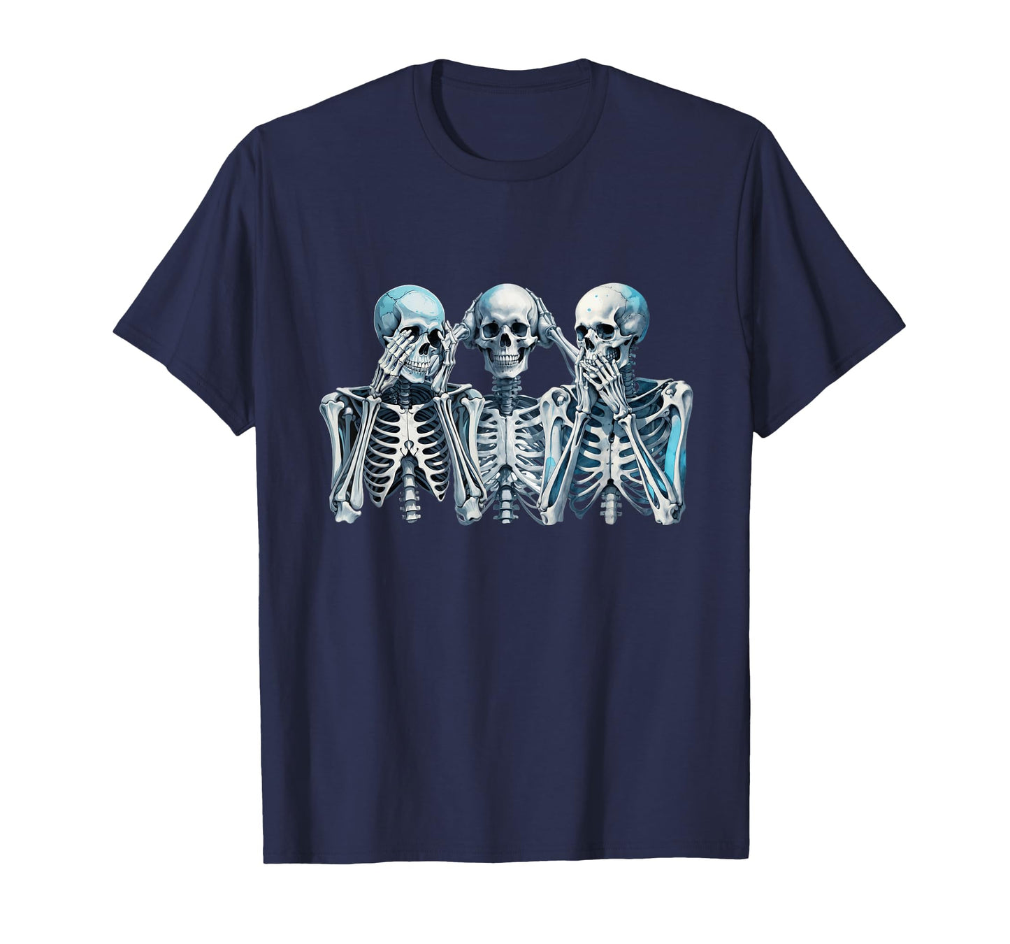 Speak Hear See No Evil Skeleton Three Wise Skeletons T-Shirt
