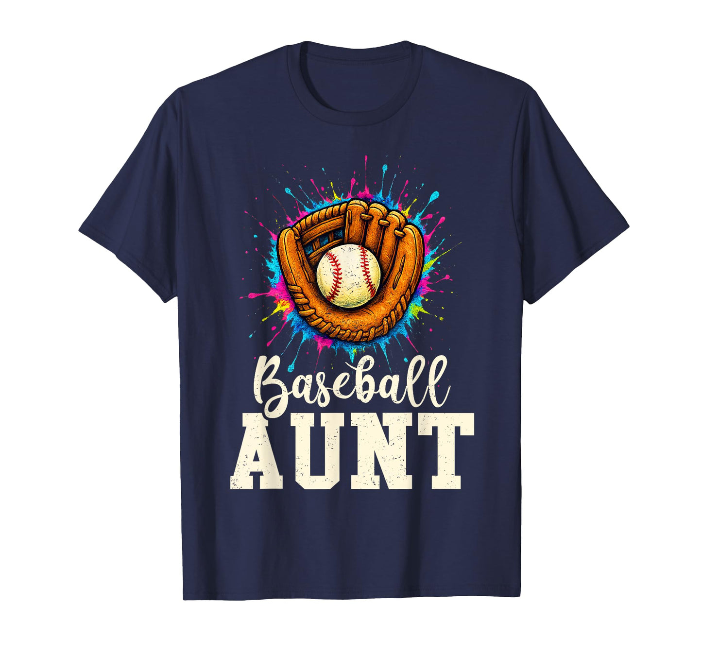 Baseball Aunt Colorful T-Shirt
