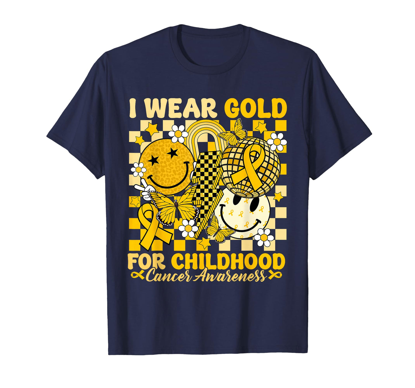 I Wear Gold for Childhood Cancer Awareness Gold Ribbon Bolt T-Shirt