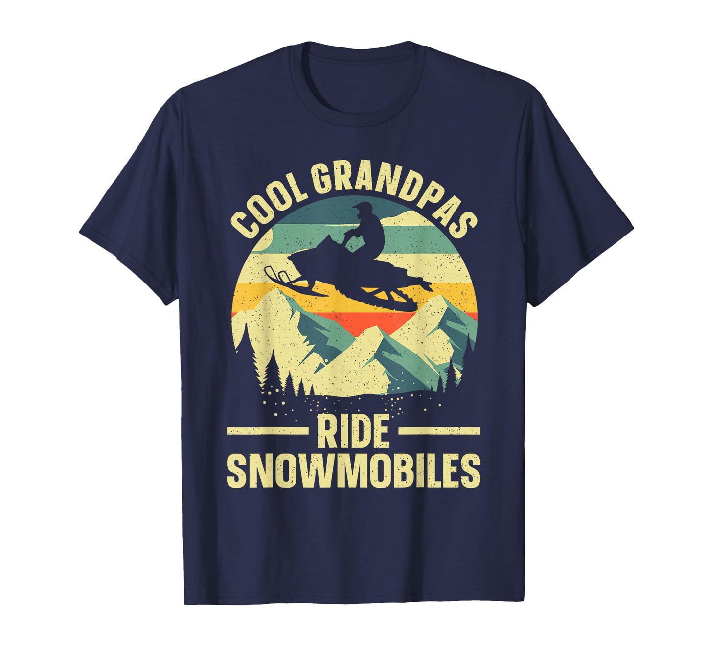 Cool Snowmobile Art For Men Grandpa Snowmobiling Snowmobile T-Shirt