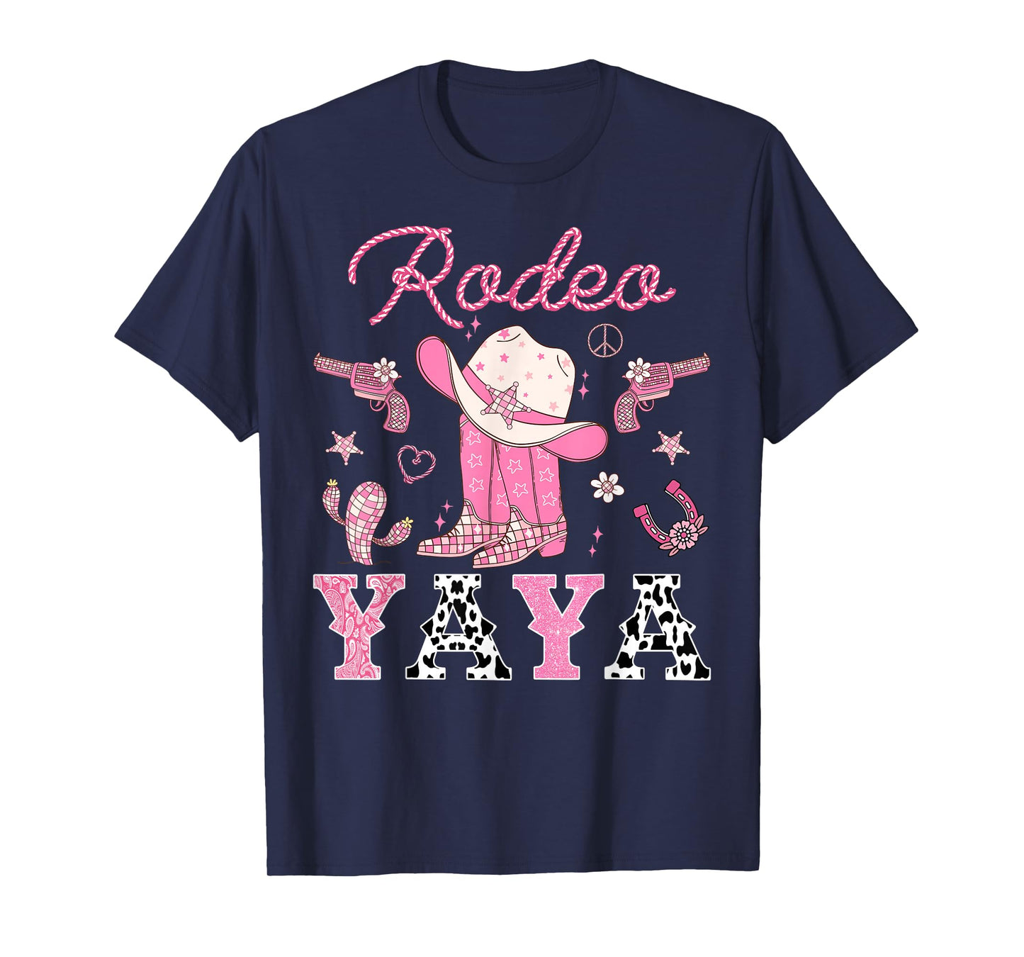Rodeo Yaya Pink Boots Disco CowGirl Birthday Party T-Shirt