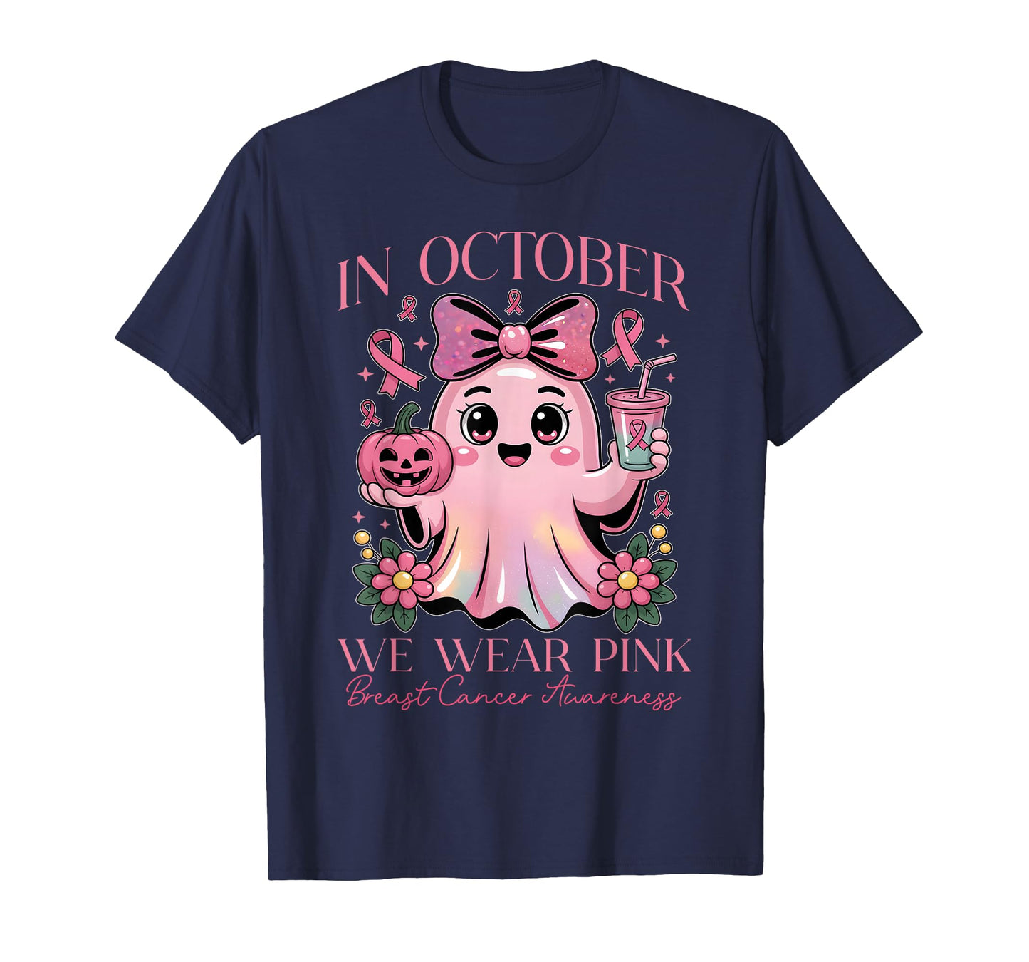 Breast Cancer Awareness for Pink October and Halloween T-Shirt