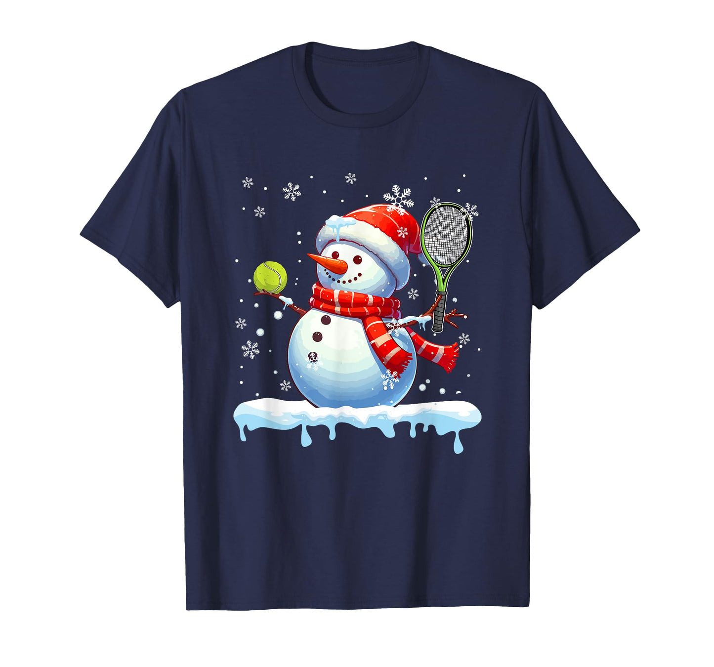 Snowman Playing Tennis Christmas Player Fan Lover Kids T-Shirt