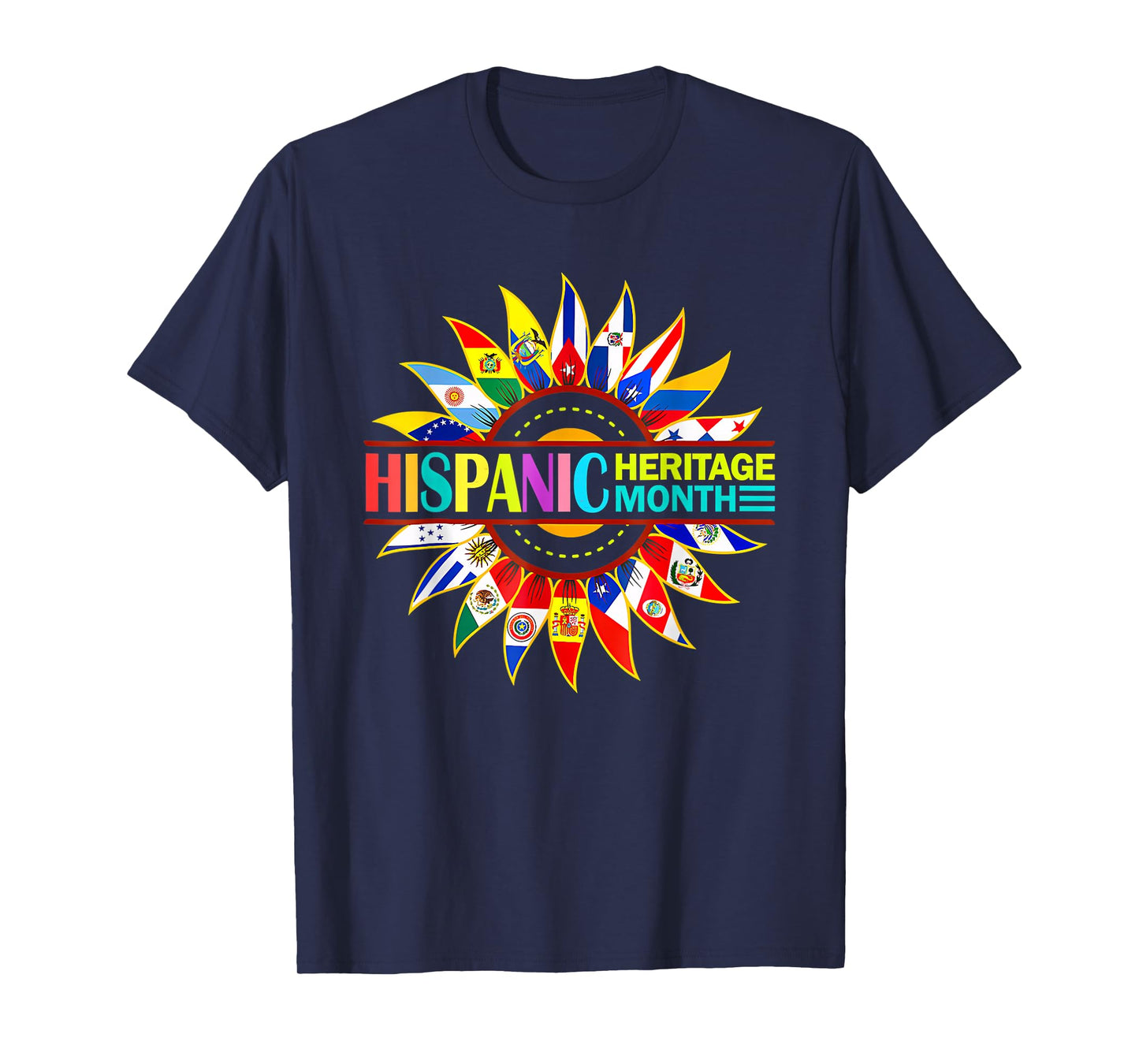 Hispanic Heritage Month All Countries Hispanic Flags Hands T-Shirt