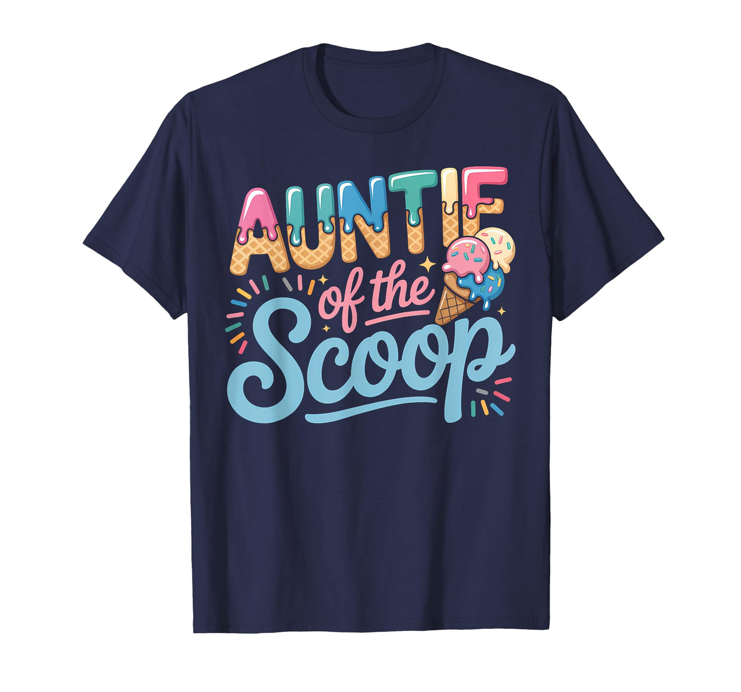 Cute Auntie of the Scoop Ice Cream Gender Reveal Baby Shower T-Shirt
