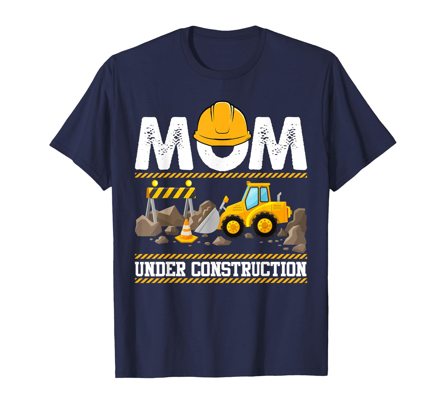 Mom Under Construction Kids Truck Excavator Matching Family T-Shirt