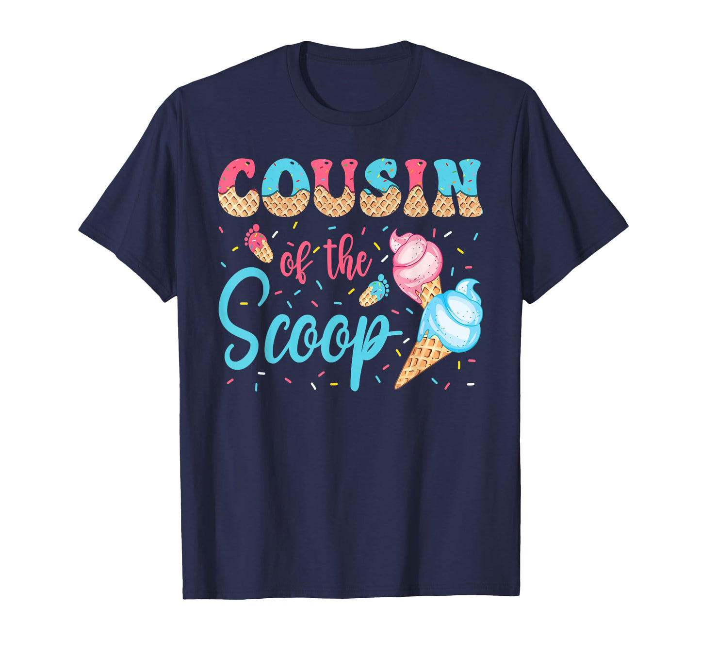 Cousin Of The Scoop Ice Cream Gender Reveal Baby Shower T-Shirt
