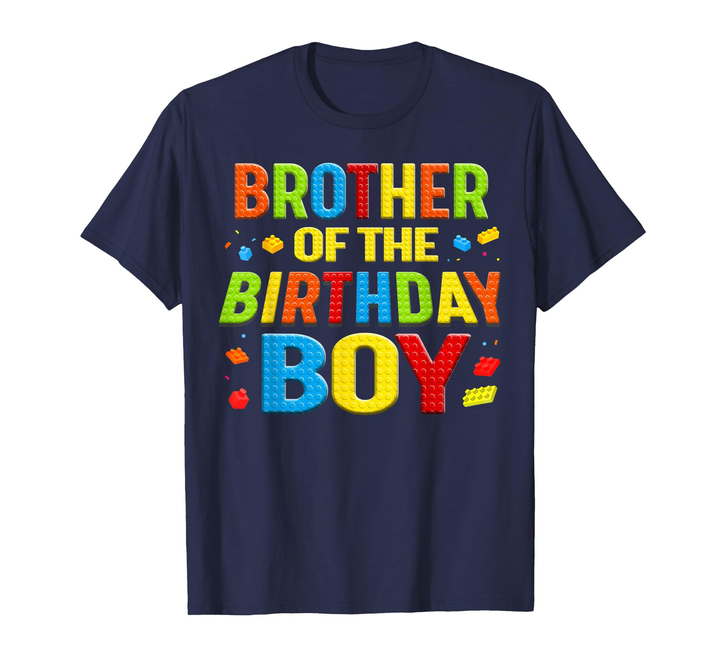 Brother Of The Birthday Boy Building Blocks Birthday Family T-Shirt