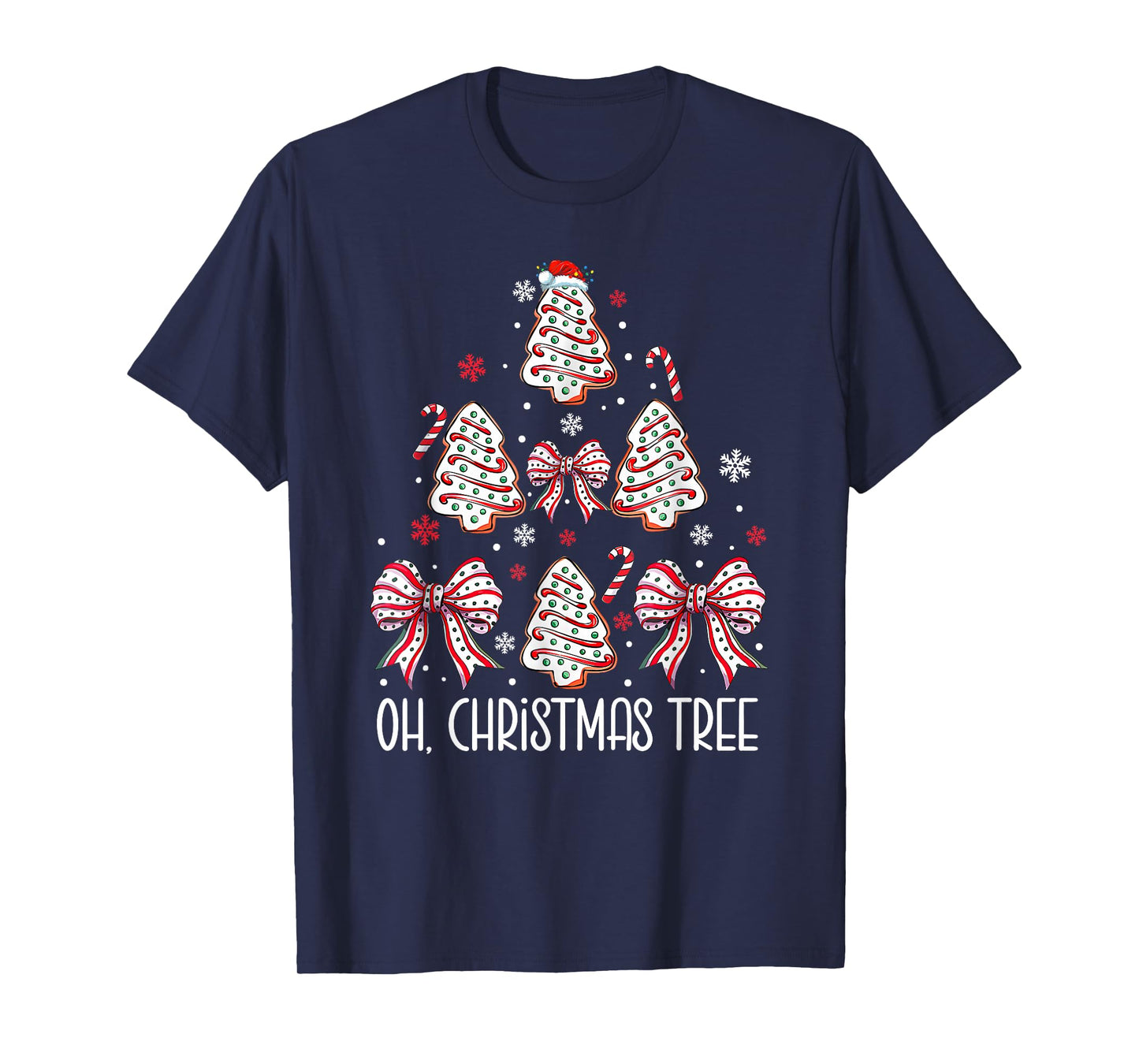 Groovy Oh Christmas Tree Cakes Debbie Becky Jen Cake Lovers T-Shirt