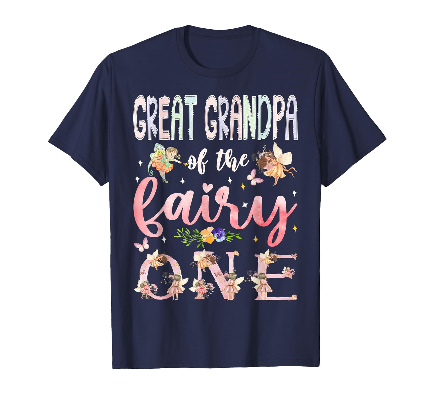 Great Grandpa Of The Fairy One 1St Birthday Girl Matching T-Shirt