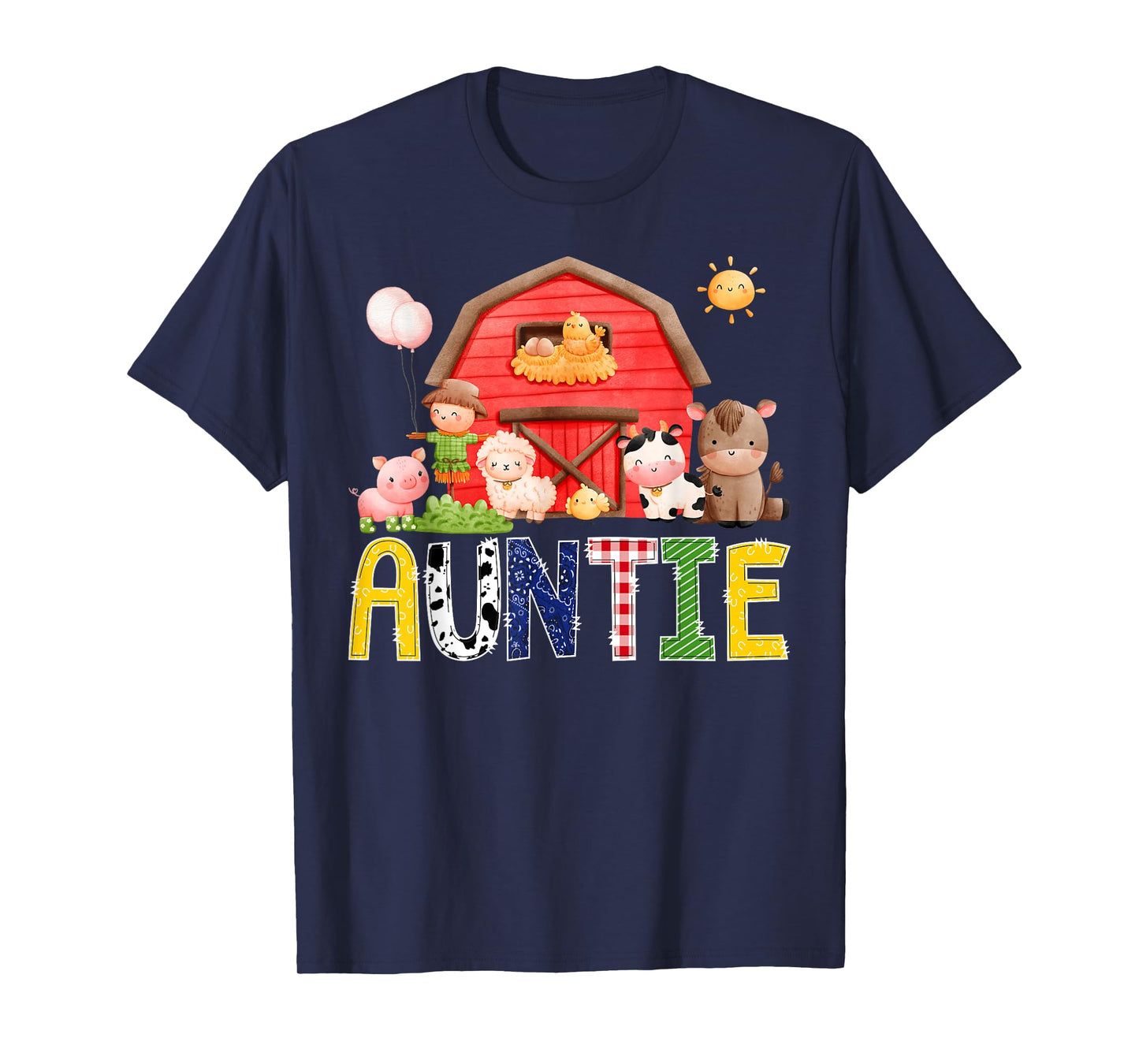 Auntie Red Farm Cow Birthday Boy Party Matching Family T-Shirt
