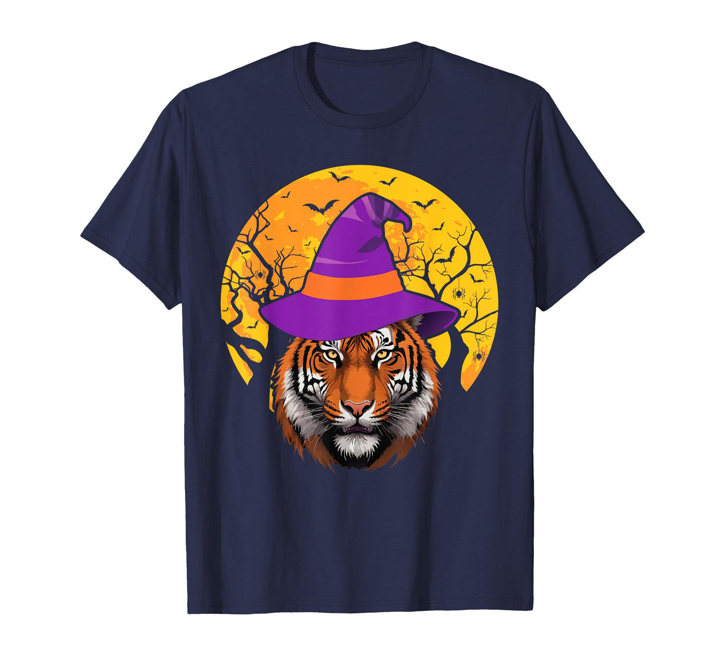 Tiger Witch Hat Funny Halloween Tiger Lover Whisperer T-Shirt