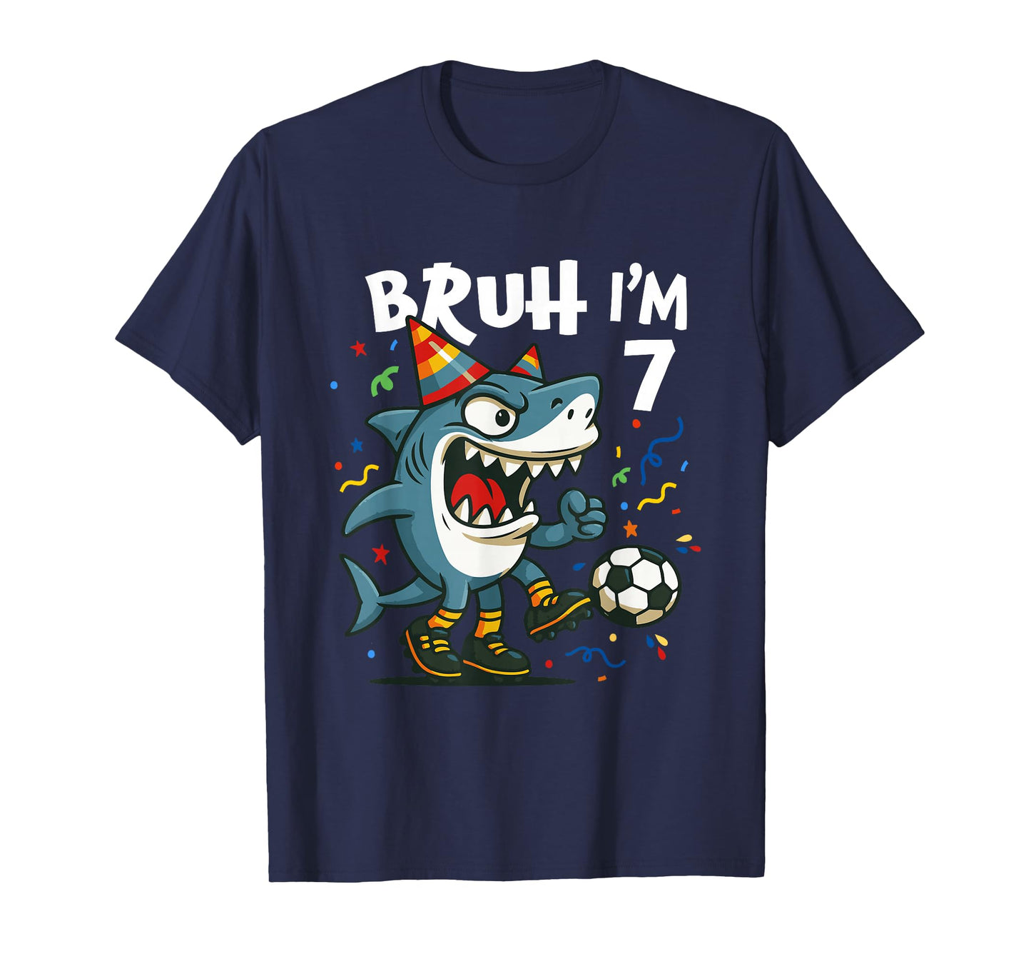 Tralalero Tralala Italian Brainrot Soccer 7th Birthday T-Shirt