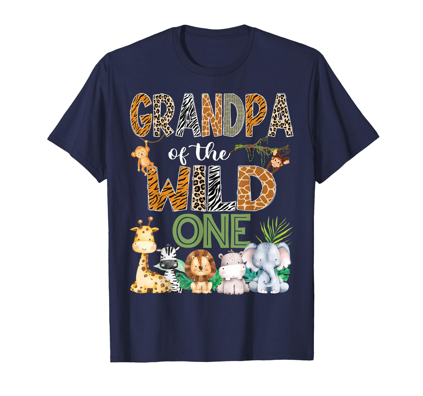 Grandpa Of The Wild One 1St Birthday Safari Zoo Jungle T-Shirt
