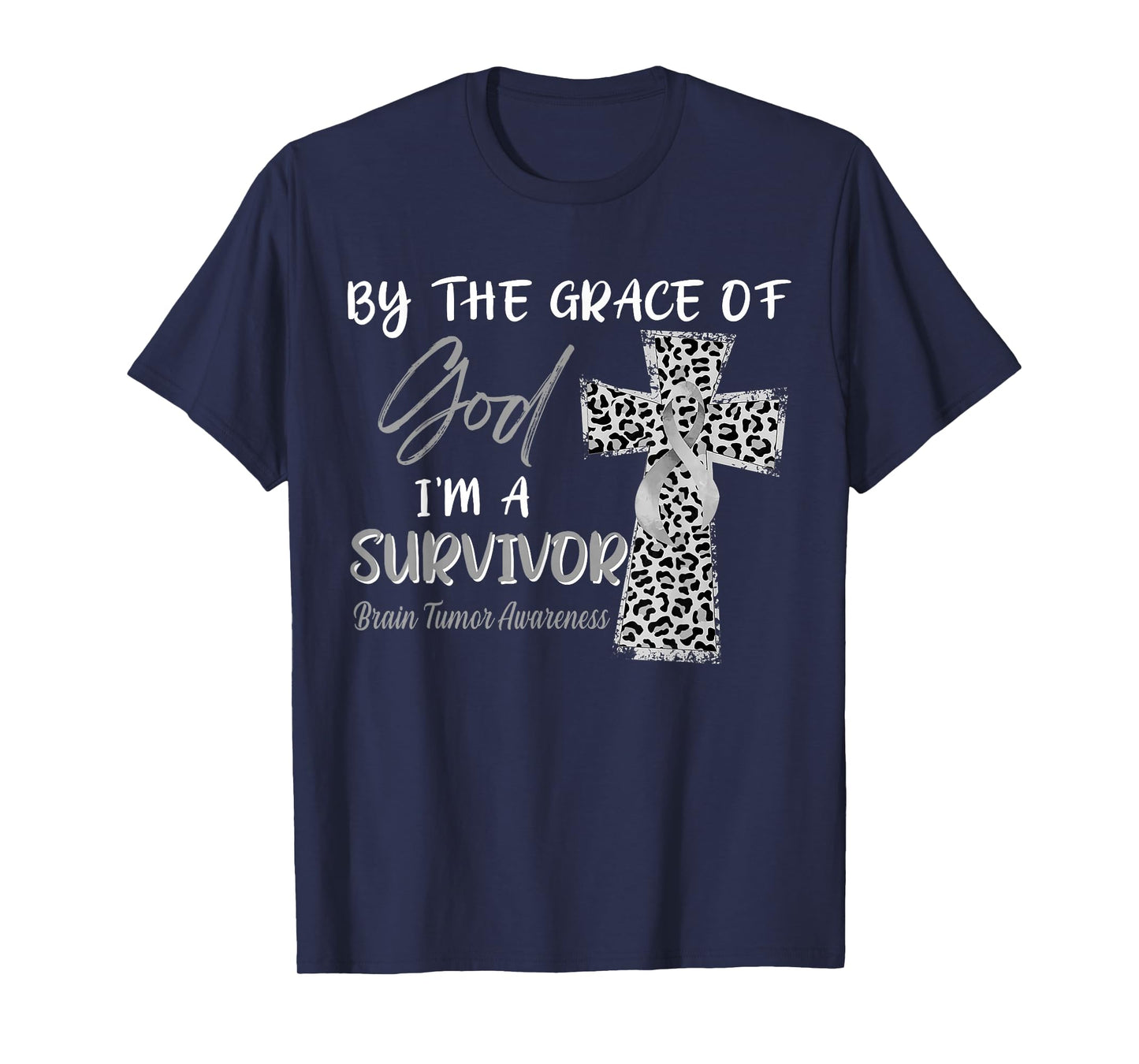 I'm A Survivor Brain Tumor Awareness Grey Ribbon T-Shirt
