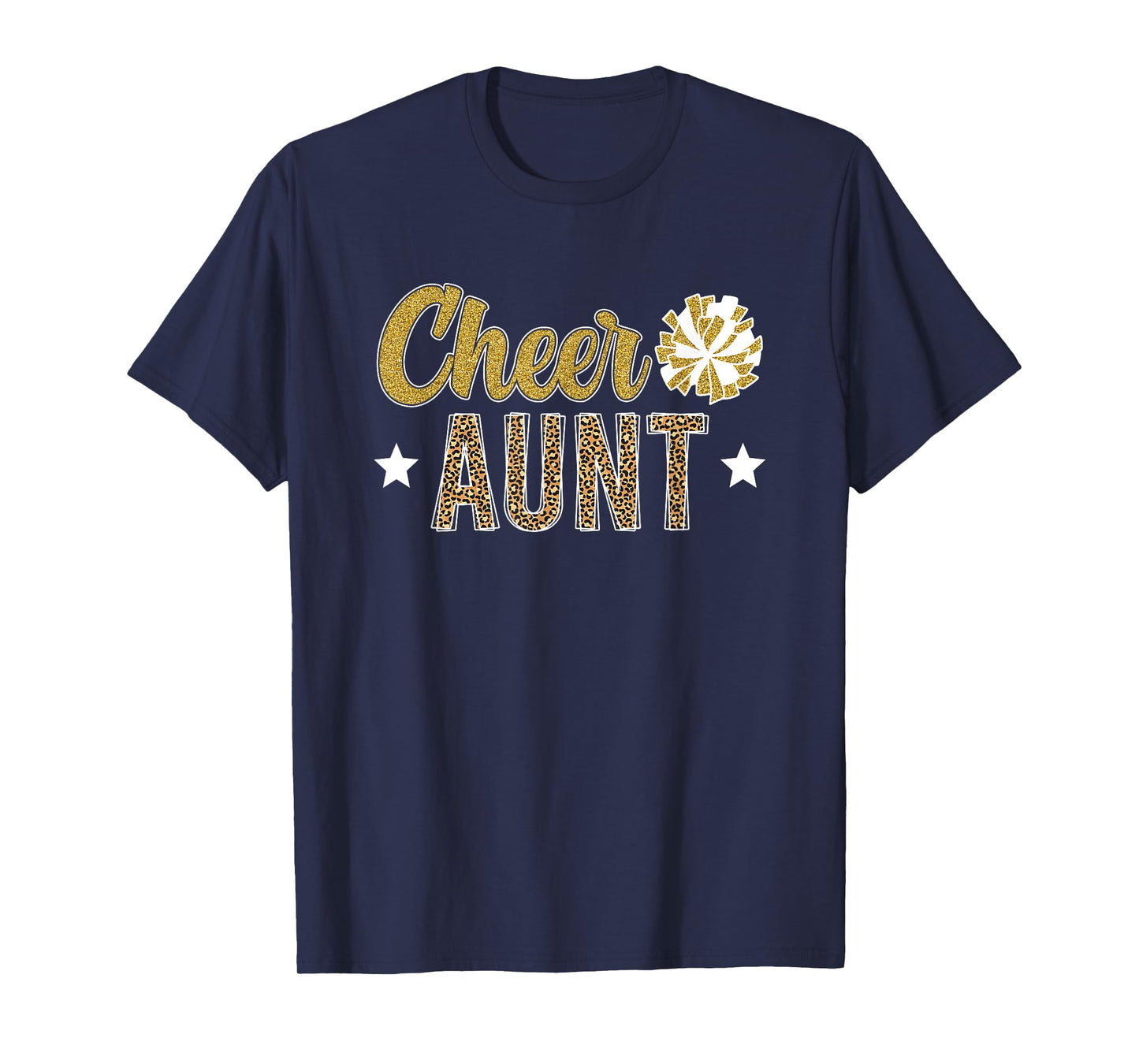 Cheer Aunt Leopard Cheerleading Auntie Cheerleader Aunt T-Shirt