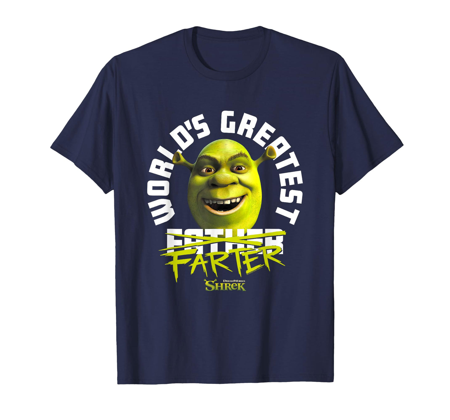 Shrek Father's Day World's Greatest Farter Chest Text Logo T-Shirt
