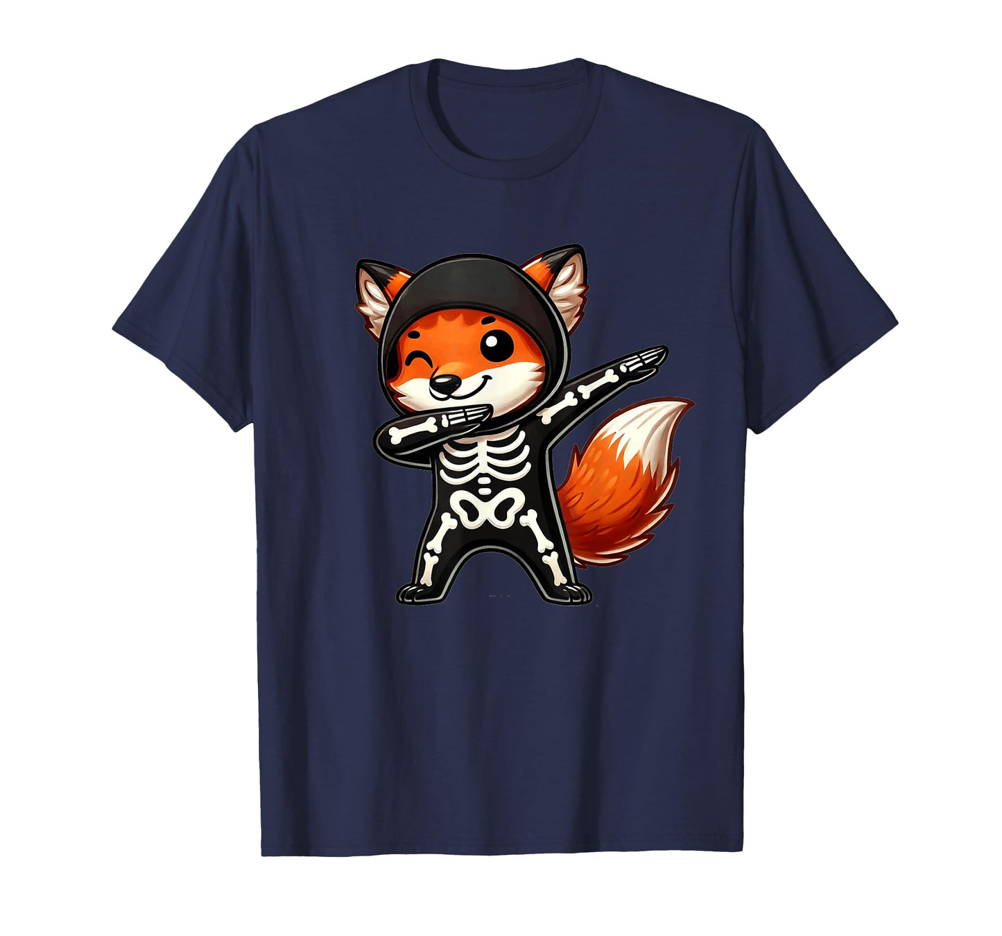 Fox Halloween Skeleton Kids Women Men Fox T-Shirt