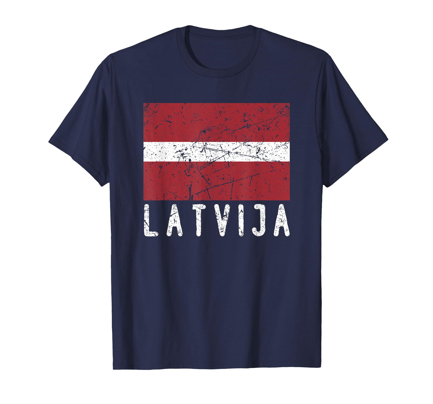 Latvian Flag Of Latvija Distressed Men Women Kids Latvia T-Shirt
