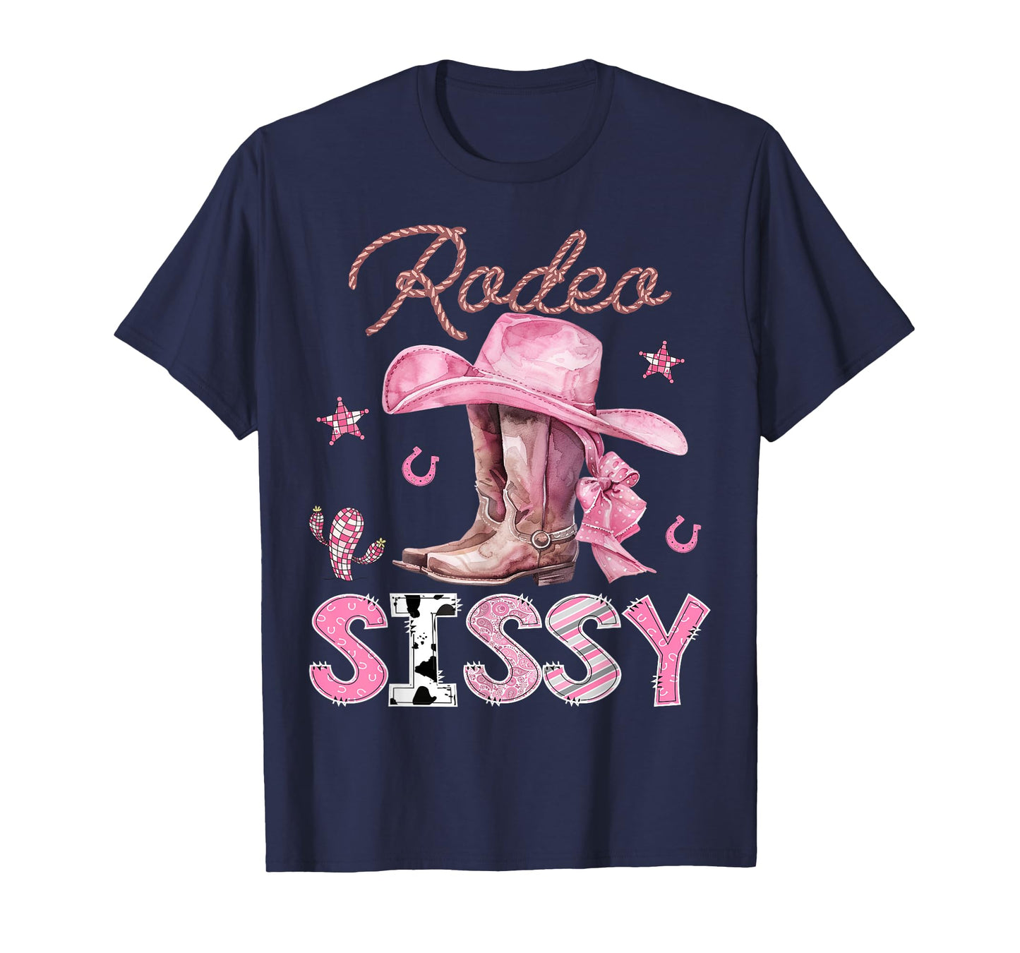 Rodeo Sissy Pink Boots Coquette CowGirl Birthday Party T-Shirt