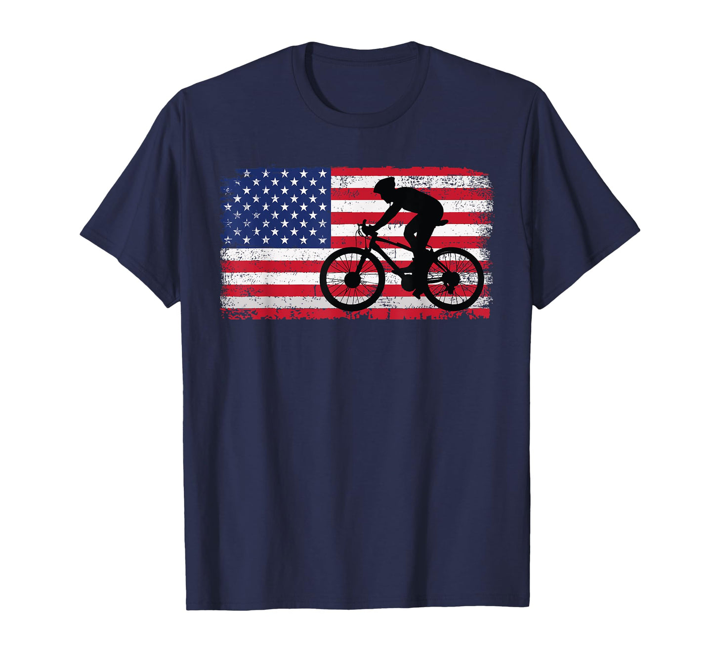 Cycling Road Usa Flag Design For Men Women Bicycle, Cycling T-Shirt