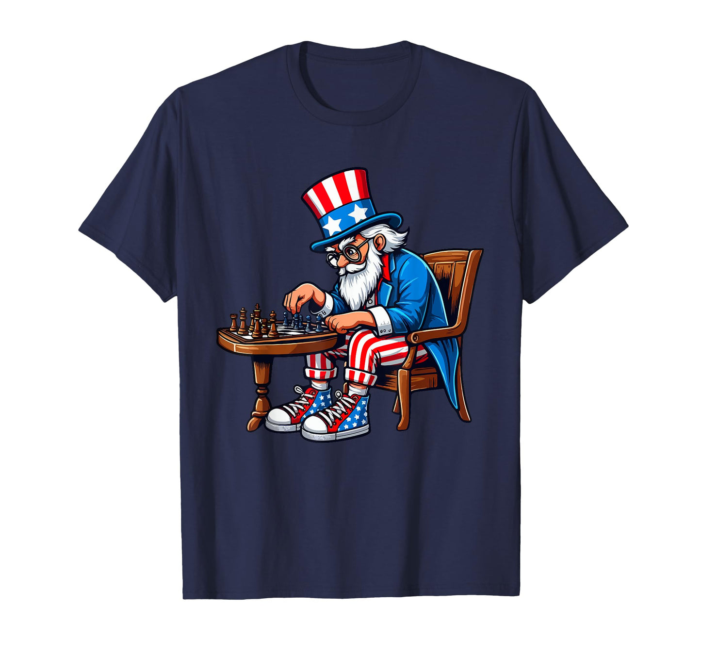 Man Playing Chess 4th Of July Player Team Patriotic T-Shirt