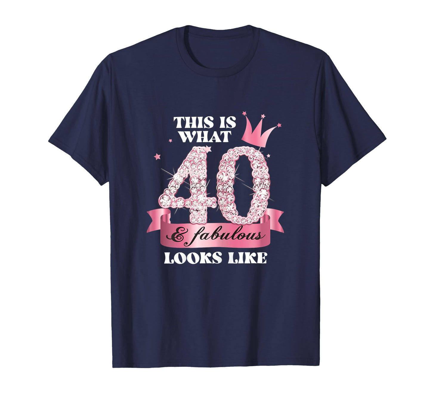 Womens 40 & Fabulous I Pink Black Party Group Photo Outfit T-Shirt