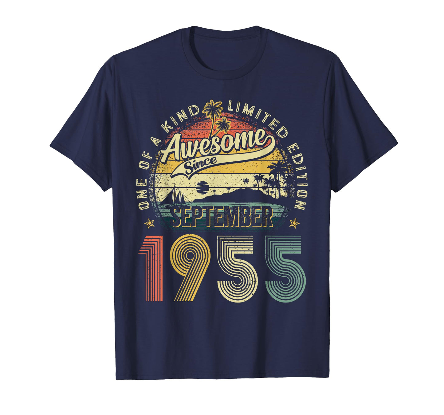 Awesome Since September 1955 Vintage Retro 70th Birthday Men T-Shirt