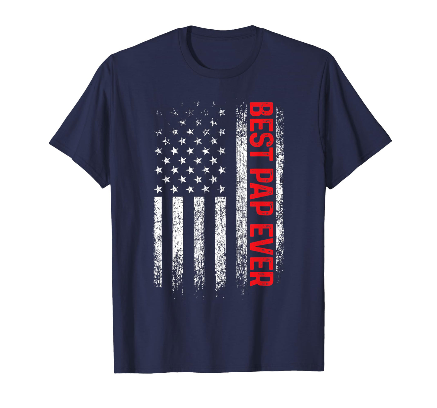 Mens Best Pap Ever American Flag Father's Day T-Shirt