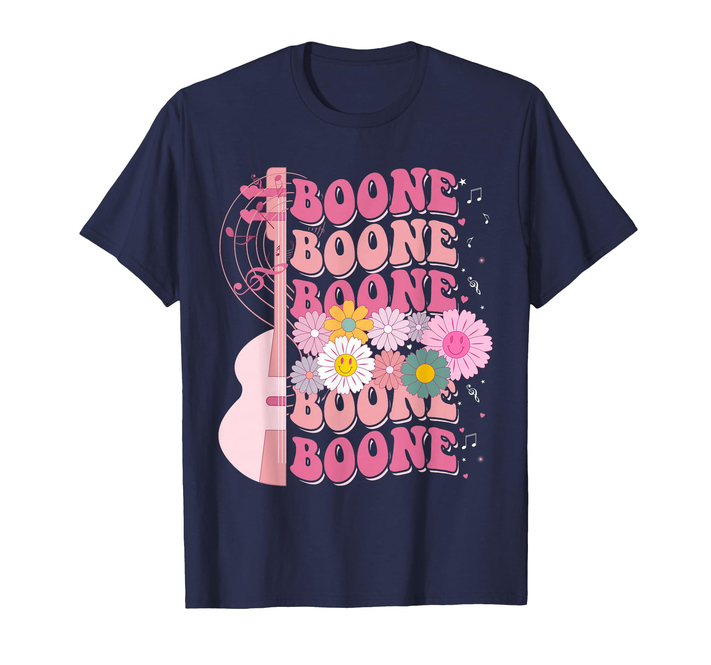 Girl Retro Boone Groovy Flower First Name Personalized 80's T-Shirt